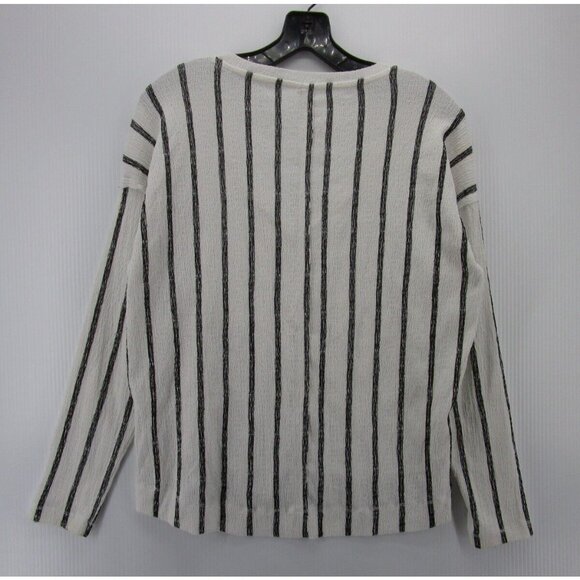 Anthropologie Top Small White Pullover Boho Striped Raglan V-Neck - Picture 6 of 11
